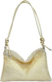 Bolso Dorado de Imitación Diamante Vintage para Mujer - Ideal para Fiestas