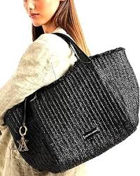 Bolso de Rafia Negro Emporio Armani para Mujer