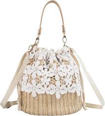 Bolso Boho Anopo Bandolera de Mimbre para Mujeres en Vacaciones