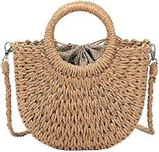 Bolso de Rafia Redondo para Mujeres - Estilo Bohemio para Este Verano