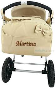Carrito Personalizado Bordado Mibebestore en Polipiel Beige