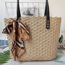 Bolso Crochet Ovalado para Bricolaje - 30x10cm