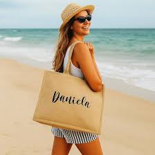 Bolso de Playa Personalizado de Arpillera Impermeable - 7 Colores