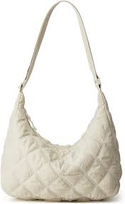 Bolso Cruzado Acolchado Mujer Beige de Algodón Celosía