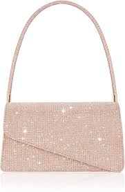 Bolso Toptime Formal Purpurina Asimétrico en Oro Rosa