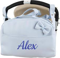 Bolso Bebé Polipiel Personalizado Bordado Celeste