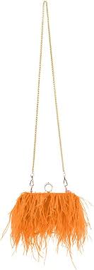 Bolso Naranja Fiesta Mumuve Avestruz Banquete Cruzado