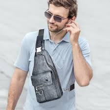 QMZL Bandolera Mochila Impermeable Crossbody para Hombre