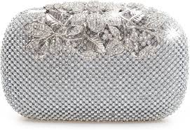 Elegante Broche Graduación con Cristales Diamante Plateado