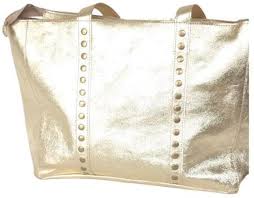 Bolso Shopper Tachuelas Metalizado Dorado - Estilo y Elegancia