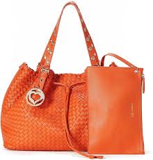 Bolso de Mujer Shopping Trenzado Twin Set en Color Naranja