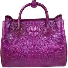 Bolso Cocodrilo Auténtica Grande Morado: Elegancia y Estilo