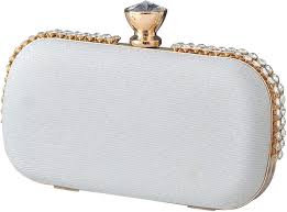 Bolso Blanco Fiesta CORIOS con Diamantes Imitación para Graduación