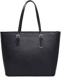 Elegante Bolso Negro de Gran Diseñador con Compartimentos