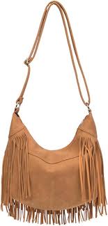 Bolso de flecos mujer PORRASSO Cruzado Bandolera