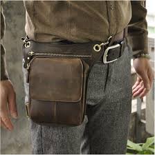 Leaokuu Pouch Estuche Genuino Multibolsillos para Hombre